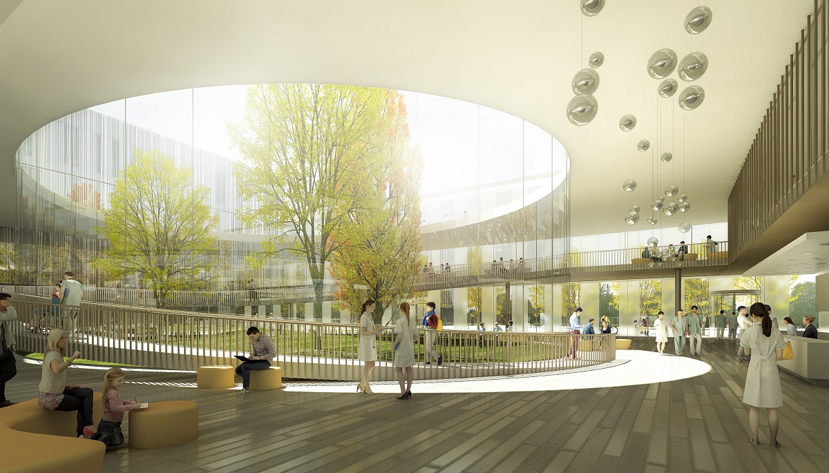 Vue du futur accueil de l'hôpital Trousseau.